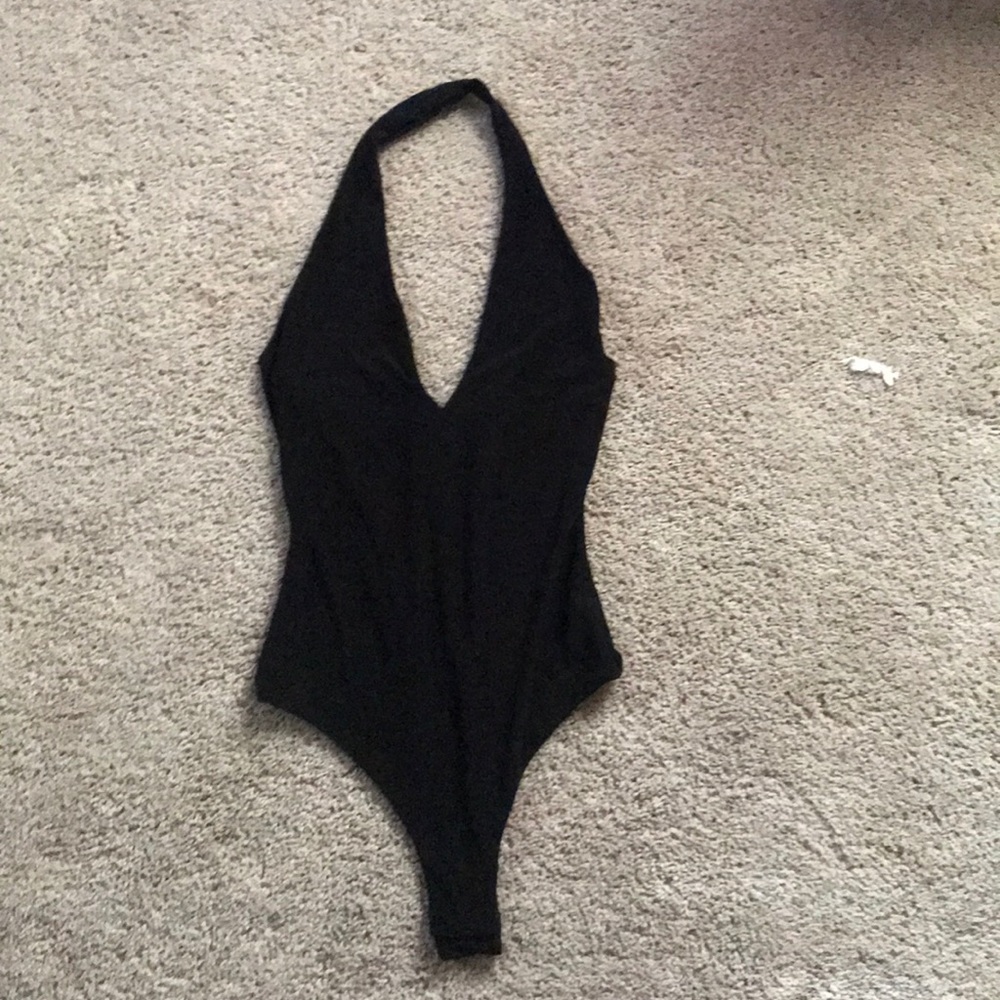 Black Fashion Nova Thonged Bodysuit
